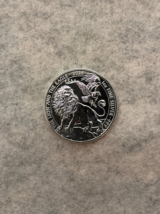 Britannia The Lion and The Eagle | 1oz .999 Fine Silver | 2026  | CGT Free