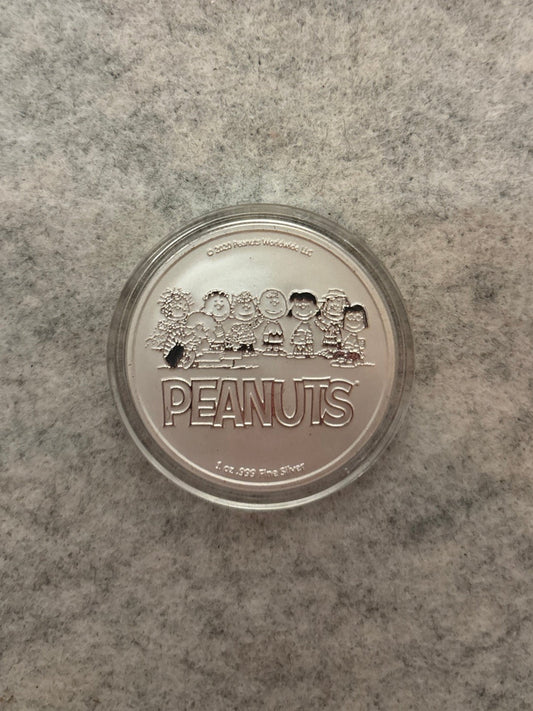 1 oz Silver Peanuts Coin | .999 Fine Silver | 55 Years | Christmas | Collectible