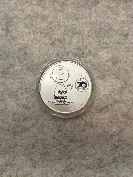 1 oz Silver Peanuts Coin | .999 Fine Silver | Charlie Brown 70th | Collectible
